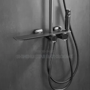 Rainfall Grey Standing Shower Set