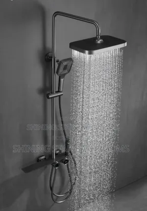 Rainfall Grey Standing Shower Set