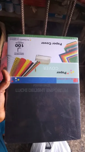 PVC Cover and Paper Back for A4 Documents- 100pcs, Black, Red, Yellow