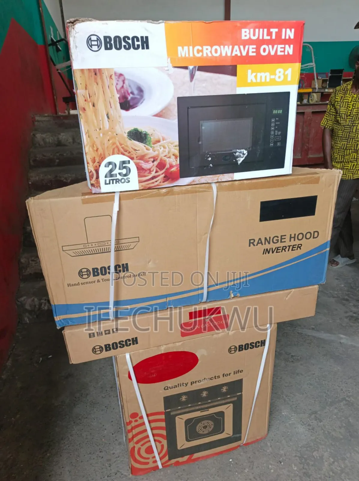 Original Bosch Kitchen Set of Cooker Oven Microwave Range Hood Etc.