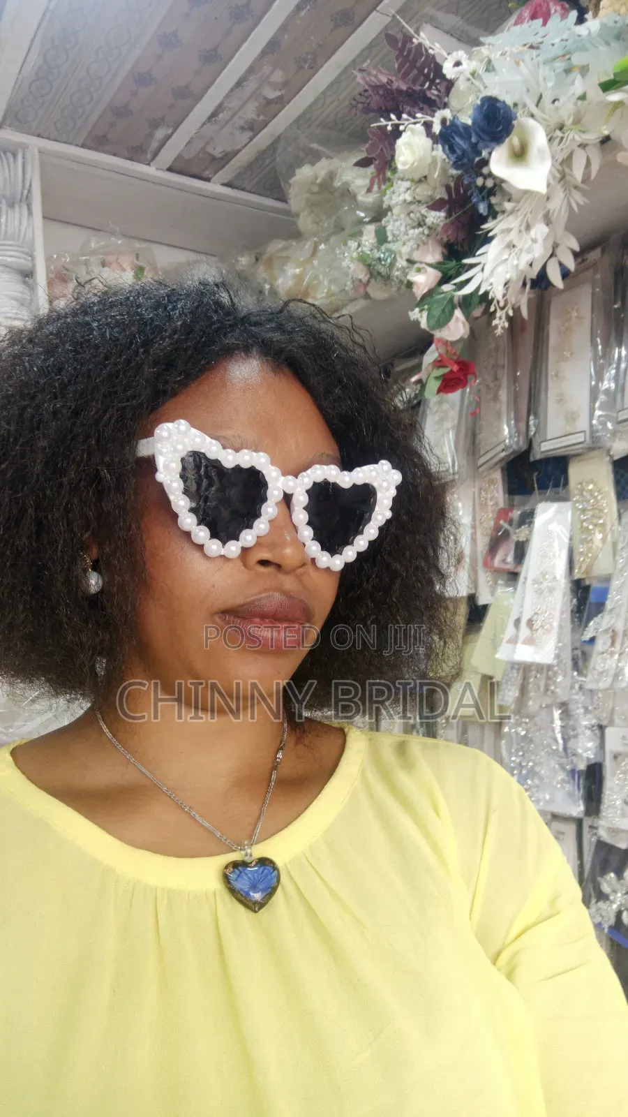 White Beaded Eyeglass