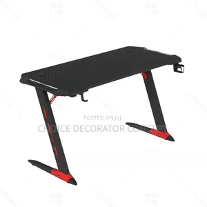 Pro Gaming Desk – Carbon Fiber Surface With Cup Holder Cable Ports*
