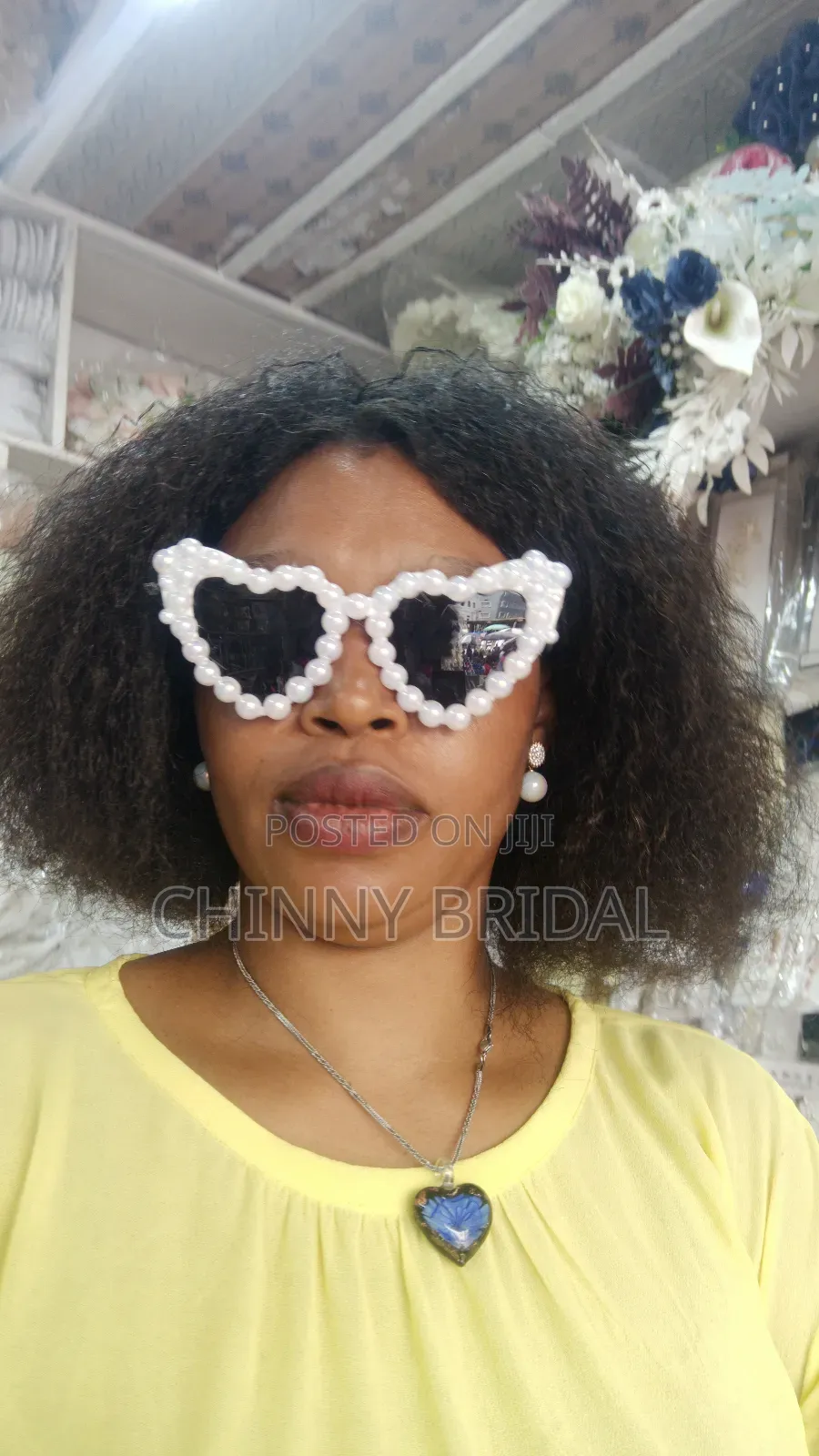 Beaded White Eyeglass