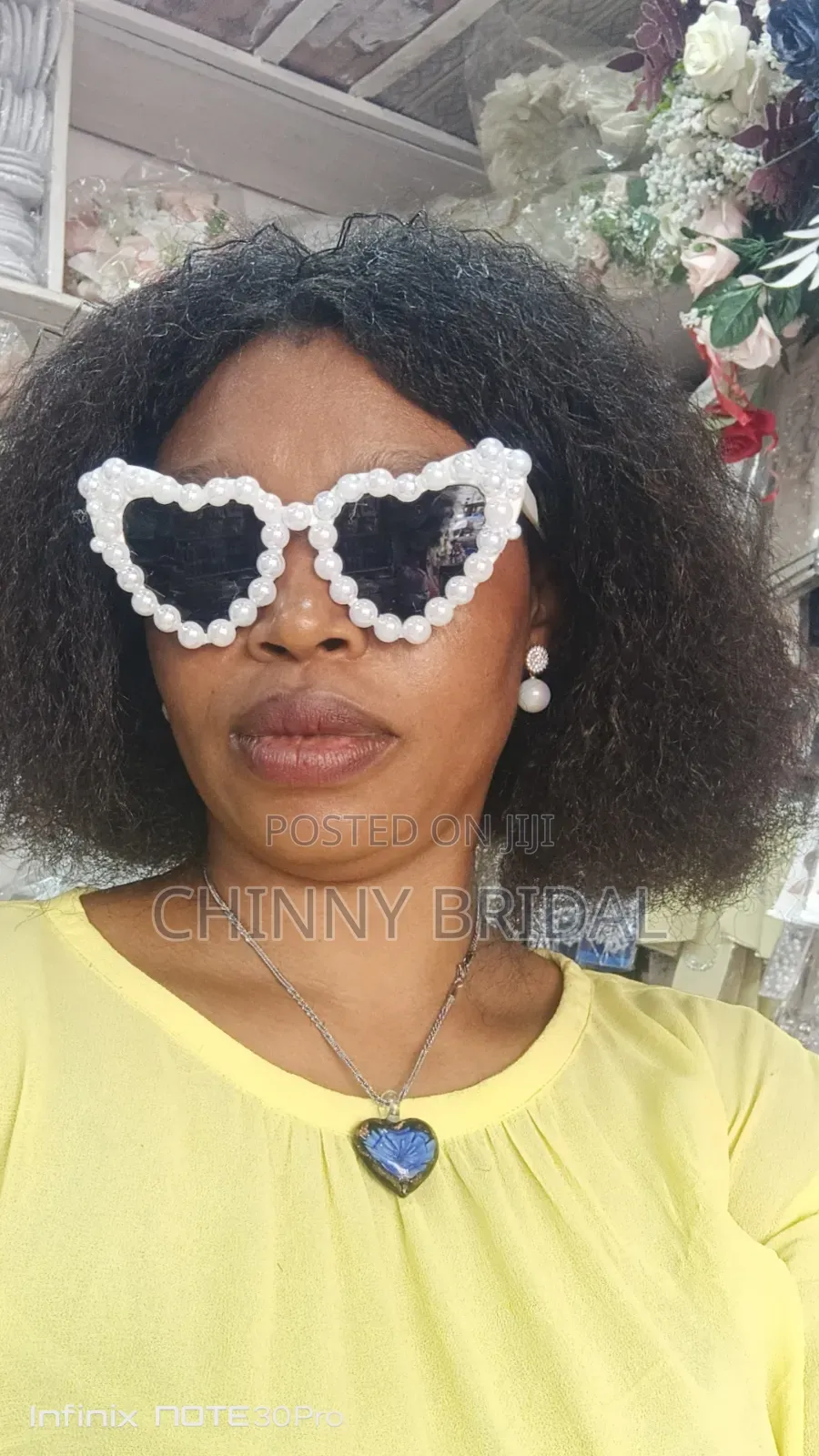 Beaded White Eyeglass