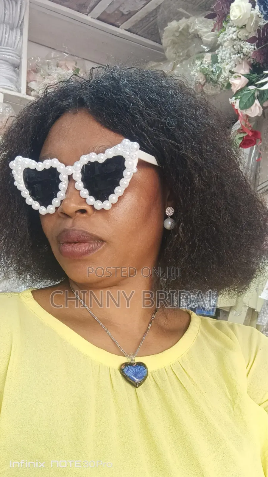 Beaded White Eyeglass