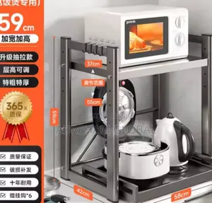 Kitchen Organizer Rice Cooker Storage Microwave Pull Multifunctional