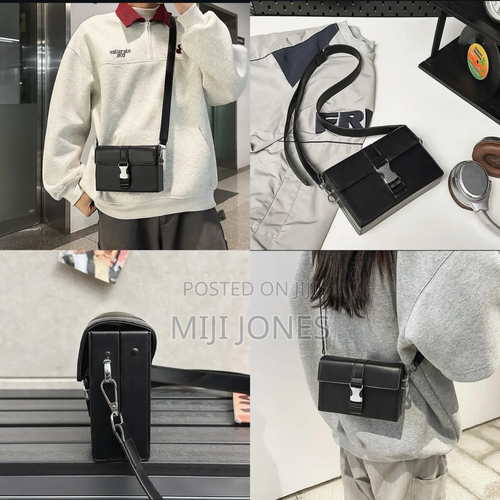 *Plain Leather Cross Body Bag*
