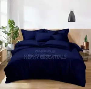 Premium Plain Duvet And Bedsheets With 4 Pillow Case