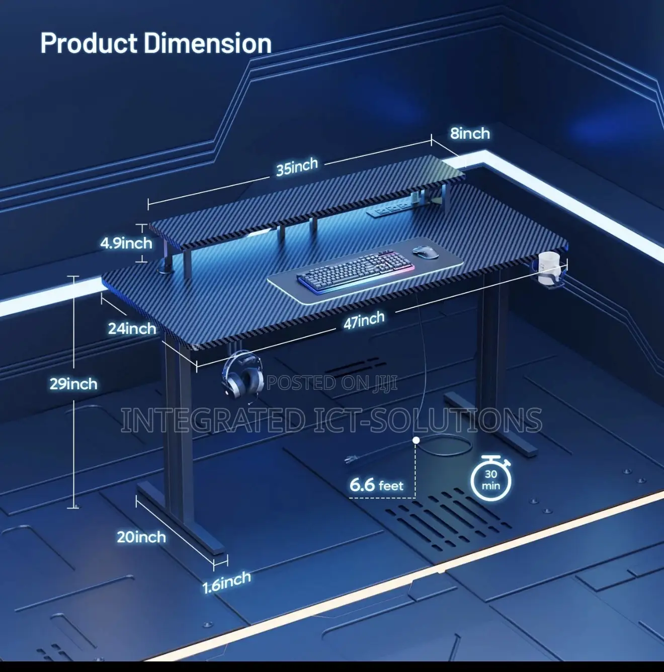 Gaming Table With Monitor Stand