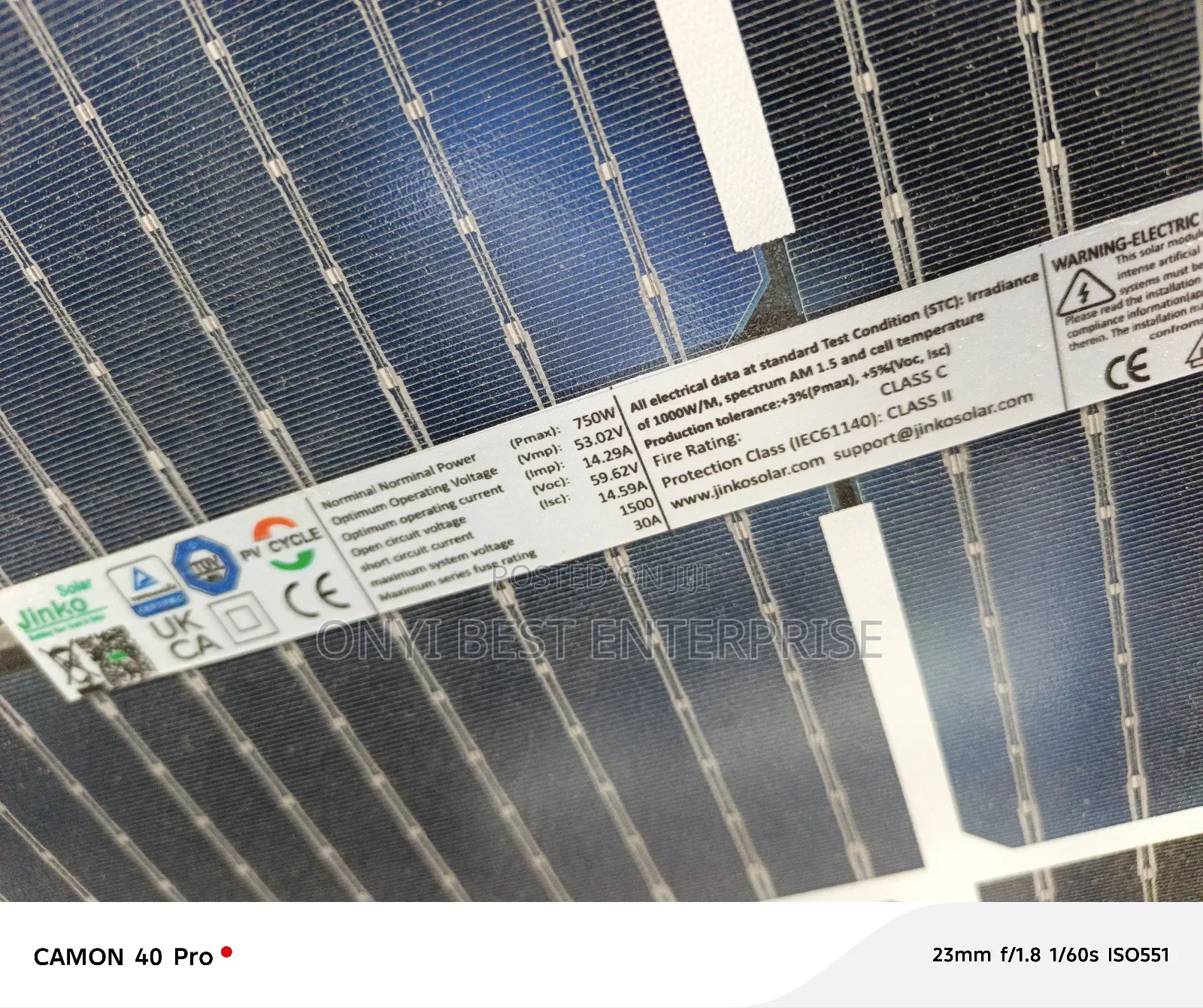 Jinko Solar Panel Bifacial Mono Panel 750watts
