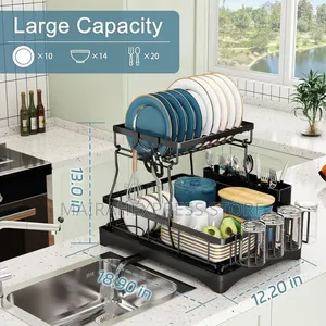 Multipurpose Detachable Dish Drainers With Utensil Holders (2st7)