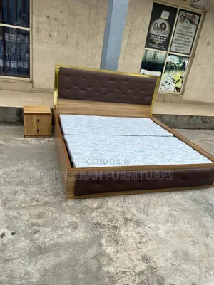 Executive 6 X 6 HDF Padded Bedframe With Bedside Drawer