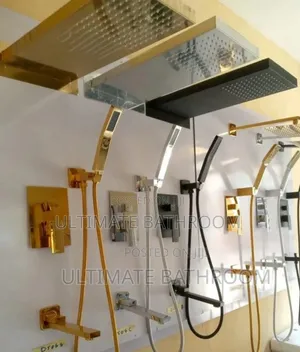 Gold Conduit Shower With Long Shower Head