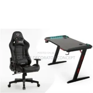 Executive Office Gaming Chair + Gaming Desk - Black