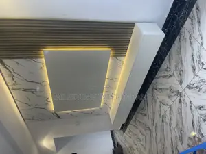 Stylish Luxe Tv Console With Side Flutter Panels Complimented Led