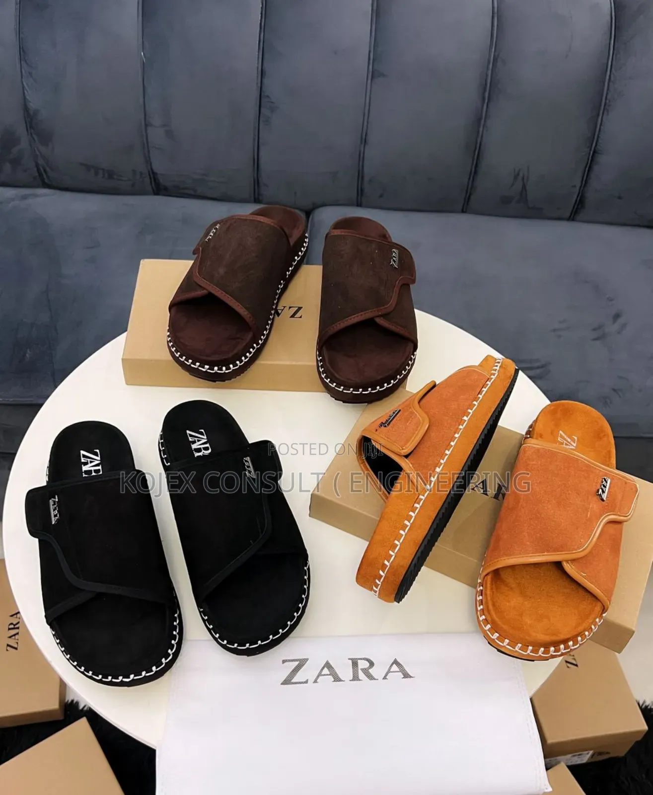 Zara Suede Luxury Slides