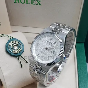 Original Rolex Silver Stainless Steel Quartz Calendar Watch