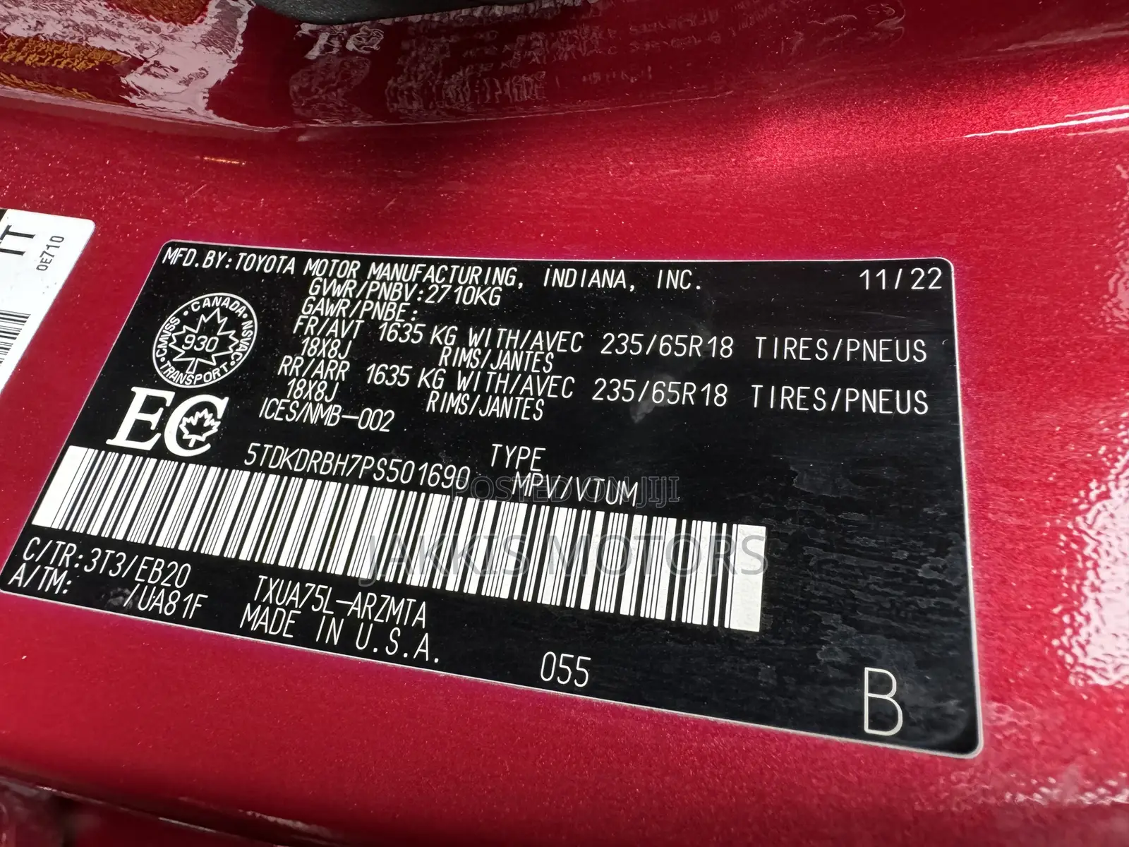 Toyota Highlander 2022 Red