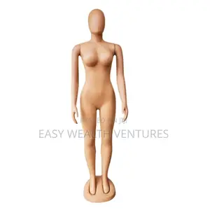 Brown Faceless Female Mannequin With Hand and Egghead