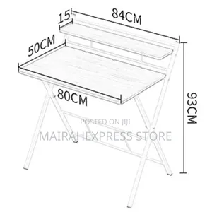 Movable 2-layer Folding Table, Simple Small Study Table.
