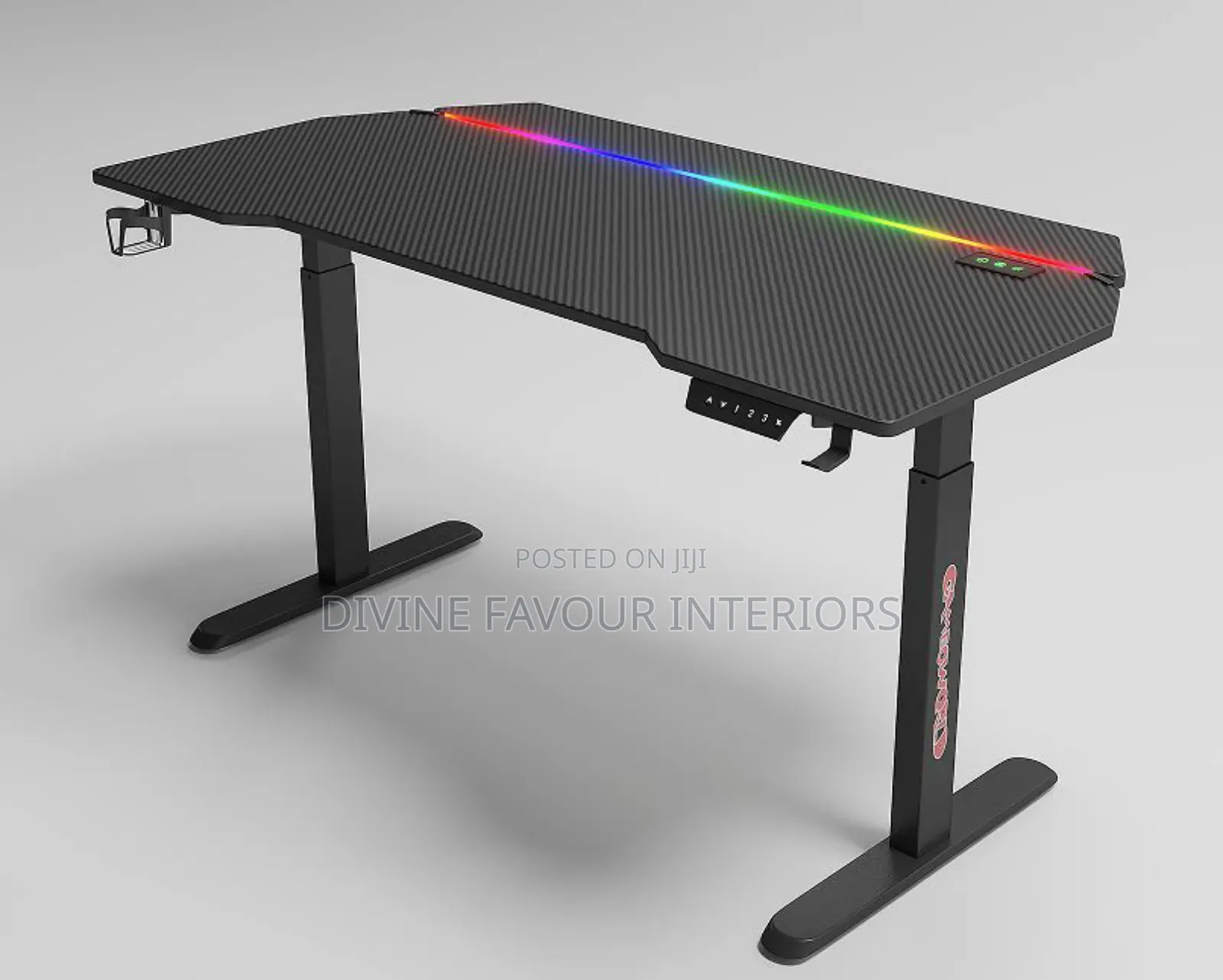 Electric Adjustable Gaming Table With Led Light 1.4 Meter