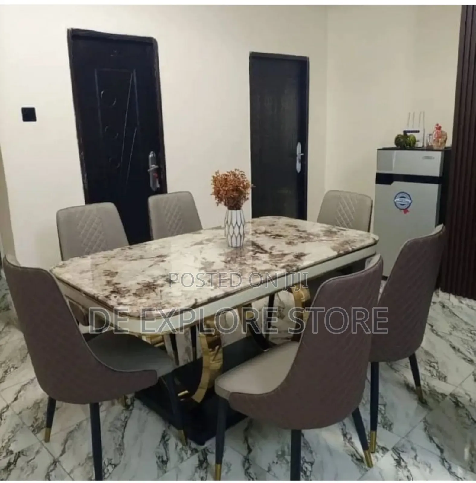 Dining Table Set Brown Color