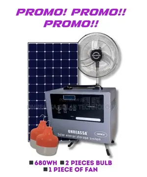 680 Watts Solar Generator With 2 Piece of Bulb and One Fan
