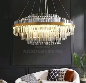 Size 800mm Modern Long Crystal Chandelier for Living Room, Hotel Lobby
