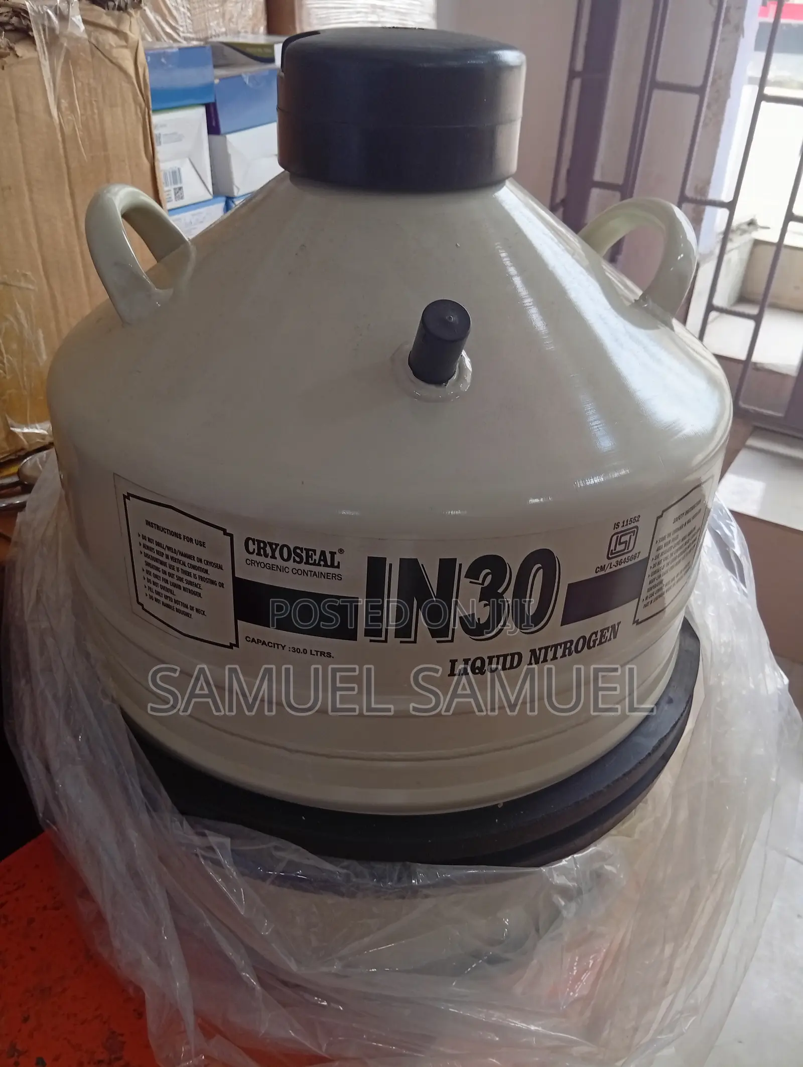 Liquid Nitrogen Tank 30litres