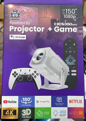 Hsc350max 3d Game Projector With Smart Focus, Remote Two Game Pads