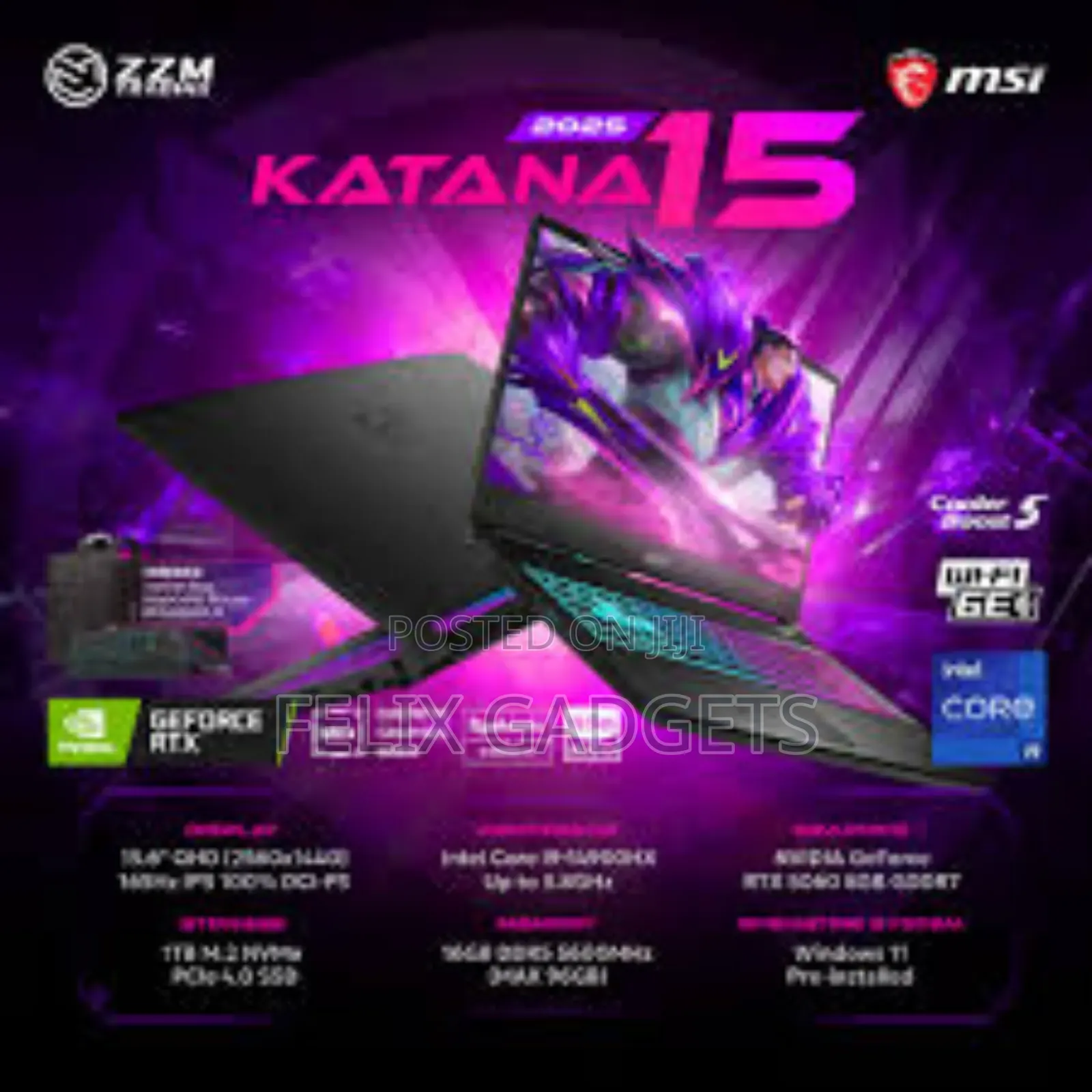 New Laptop MSI GF75 Thin 16GB Intel Core I7 SSD 512GB