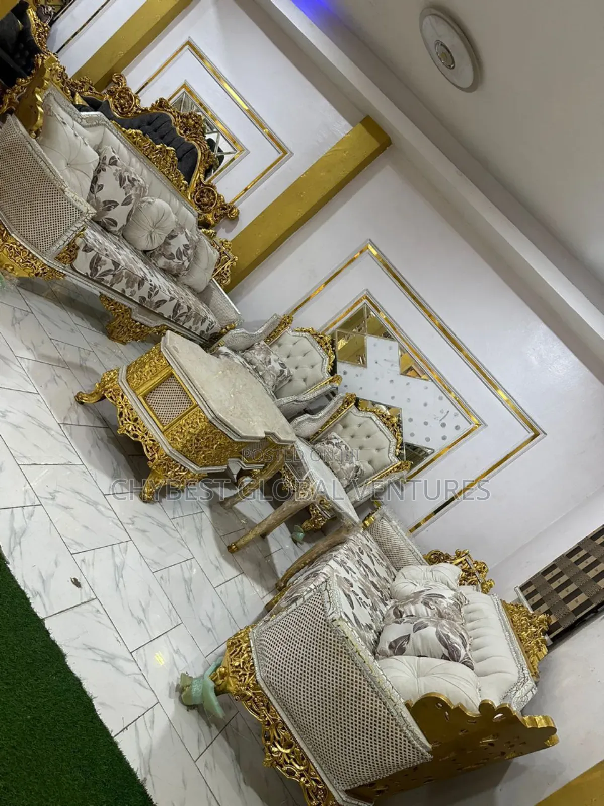 Brand New Egyptian Sofa With Sides Stool