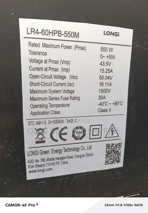 Longi All Black Solar Panel 500watts Grade One