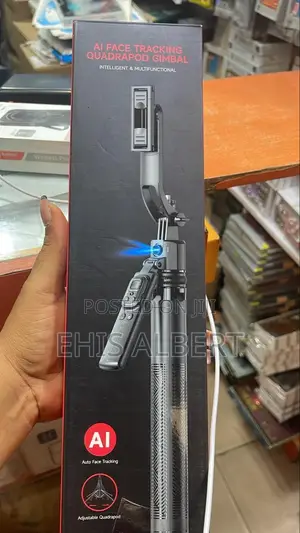 Auto Face Tracking Quadrapod Ai Gimbal Monopod Selfie Stick Tripod