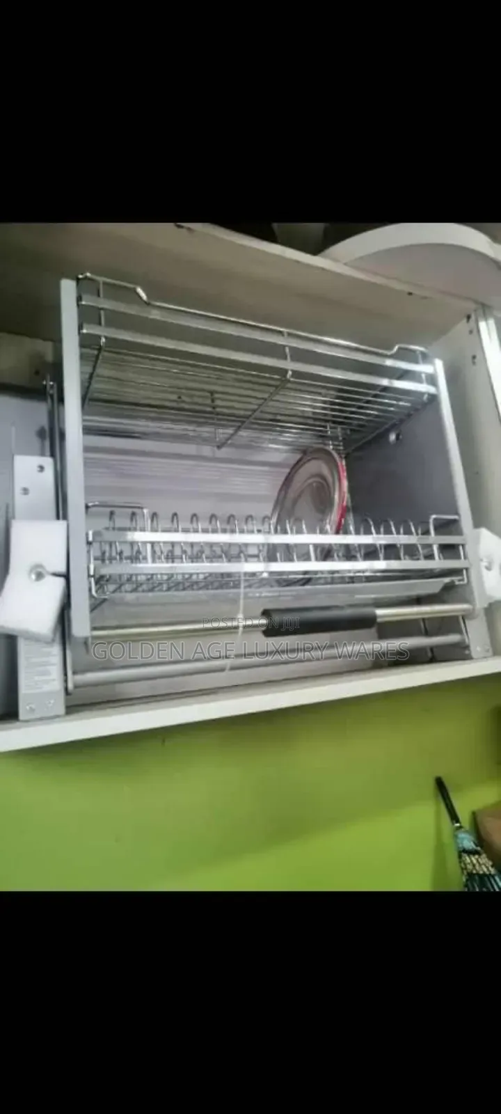 60cm Pull Down Plate Rack Stainless Steel