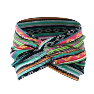 American Style 18cm Wide Headband With Bohemian ,Elastic Cotton Sports