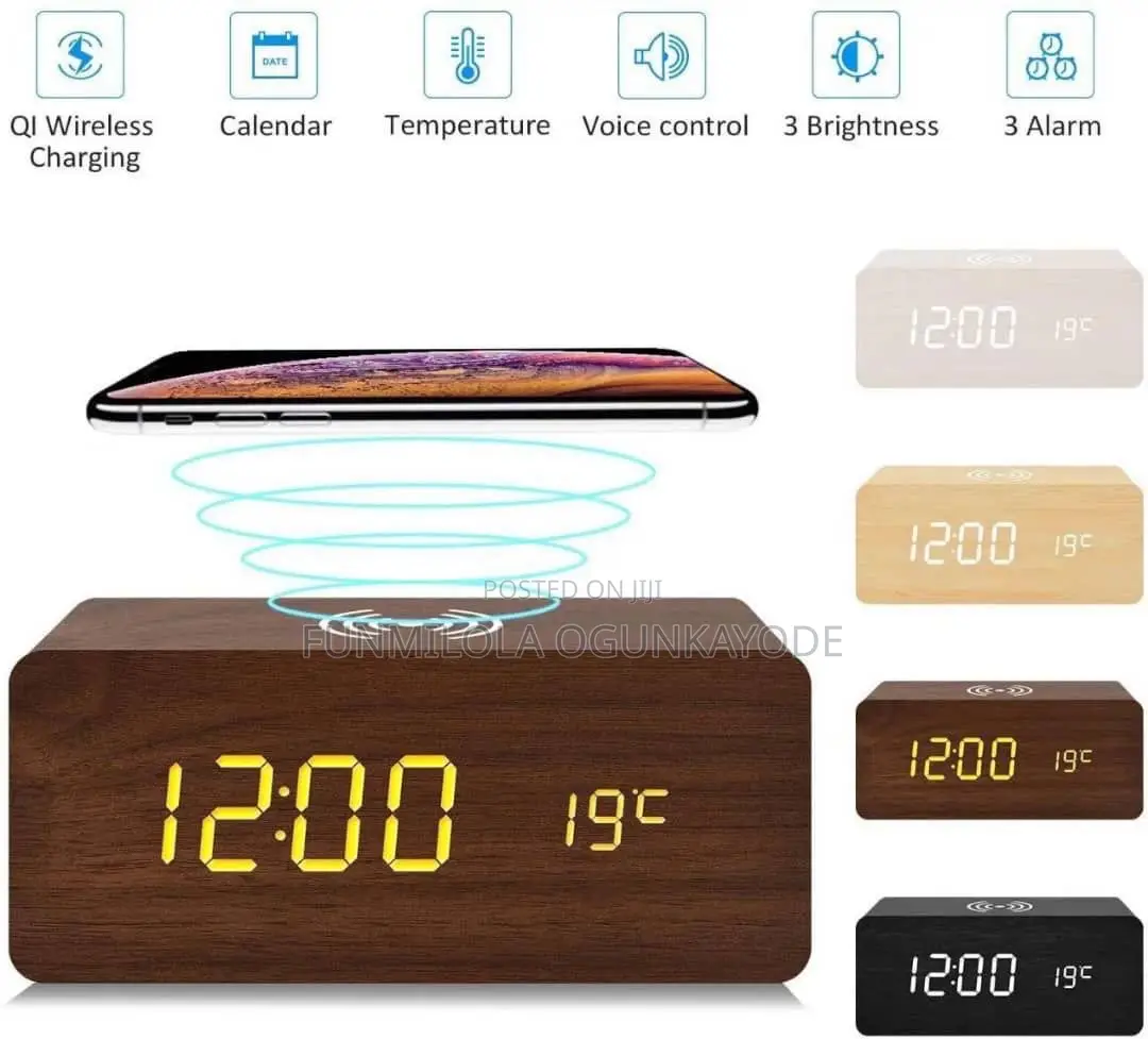 Wooden Clock With Wireless