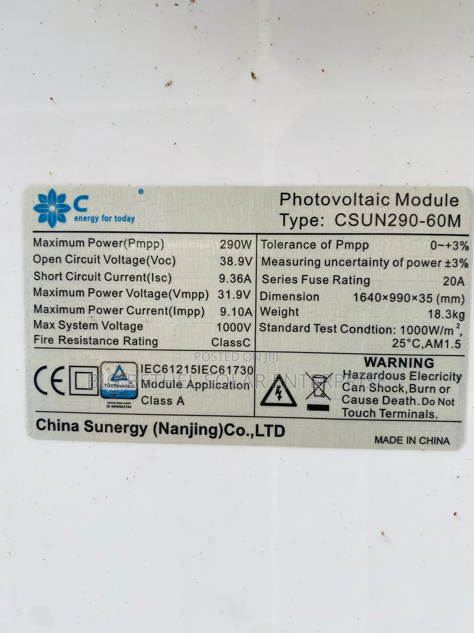 290w 60cells Foreign Used Solar Panel Higher Efficiency