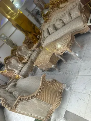 Heritage Egyptian Sofa With Center Table and Two Sides Stool