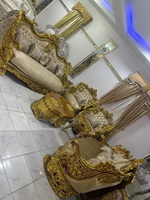 Imported Egyptian Sofa With Center Table and Two Sides Stool