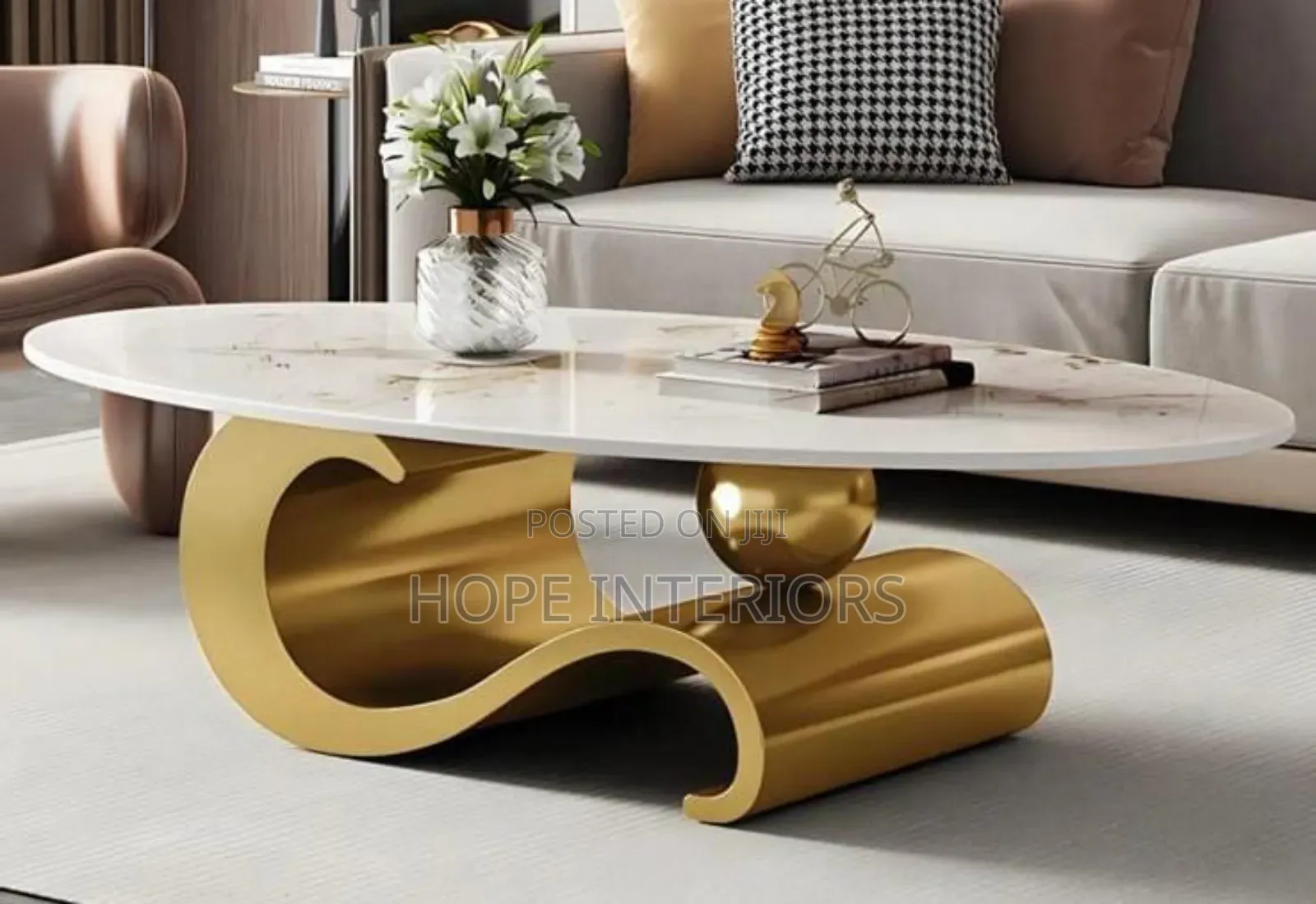 Marble Center Table With Stool