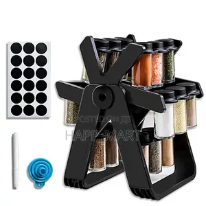 18 Spice Can With Rotating Stand Rack