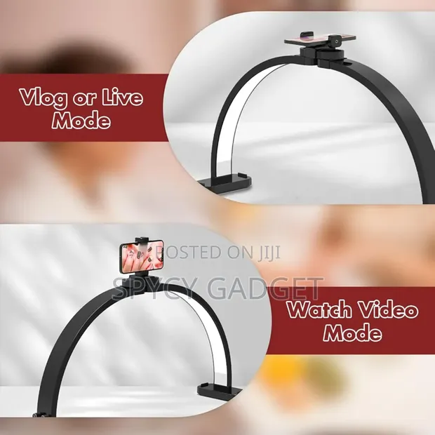 Half Moon LED Beauty Lamp With Cellphone Clip – Aurora Online Store