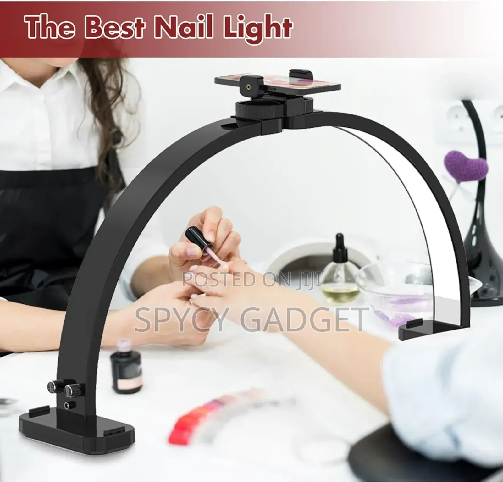 Half Moon Light for Nail Techs With Phone Holder