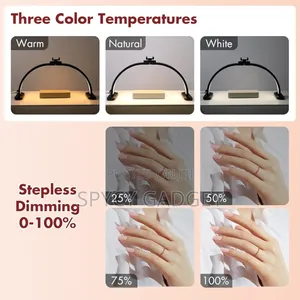 Desktop Foldable Half Moon Light For Manicure Nail Techs