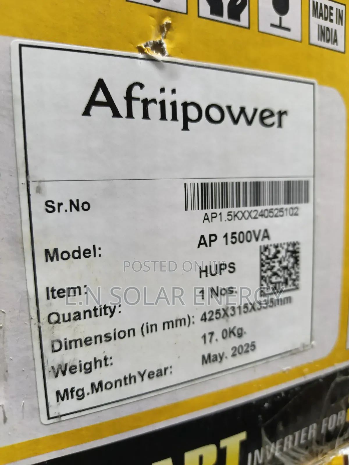 1.5kva/12v Solar Afriipower Inverter Available 