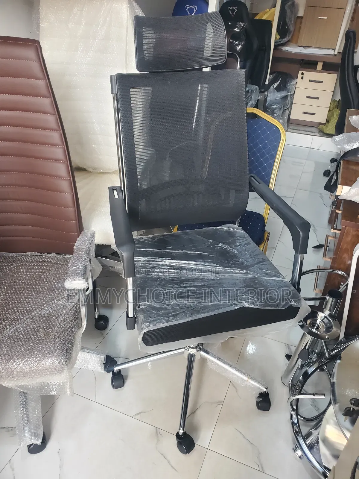 Executive Net Chair With Headrest