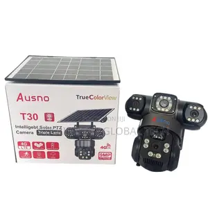 Ausno 9mp 4g True Triple Lens Solar Ptz Big Outdoor Camera (V380 App)