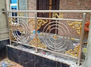 Stainless Steel Balcony With Tough of Gold