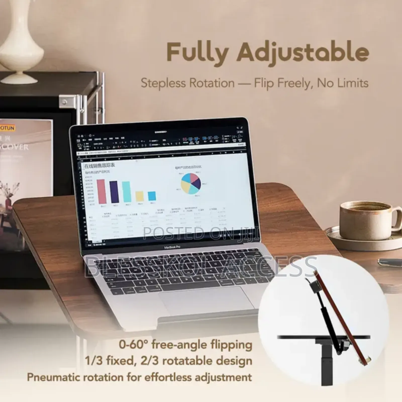 Oraimo Flexinest Mobile Telescoping Tilt-Adjustable Partition Desk